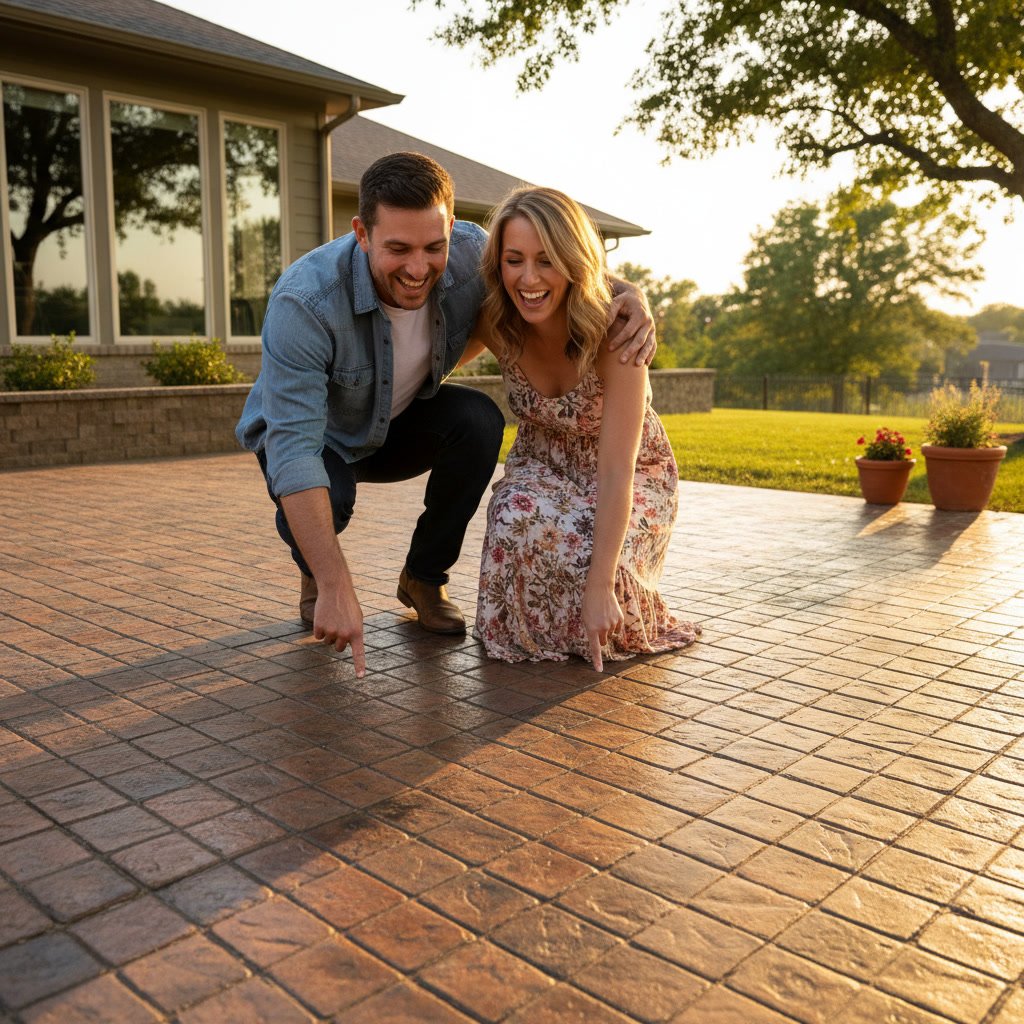 Newly poured concrete driveway in Granite Bay with smooth troweled finish