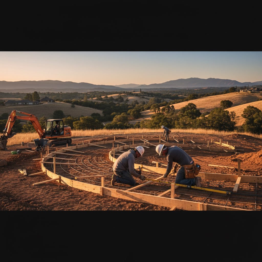 Steel rebar reinforcement grid for concrete driveway