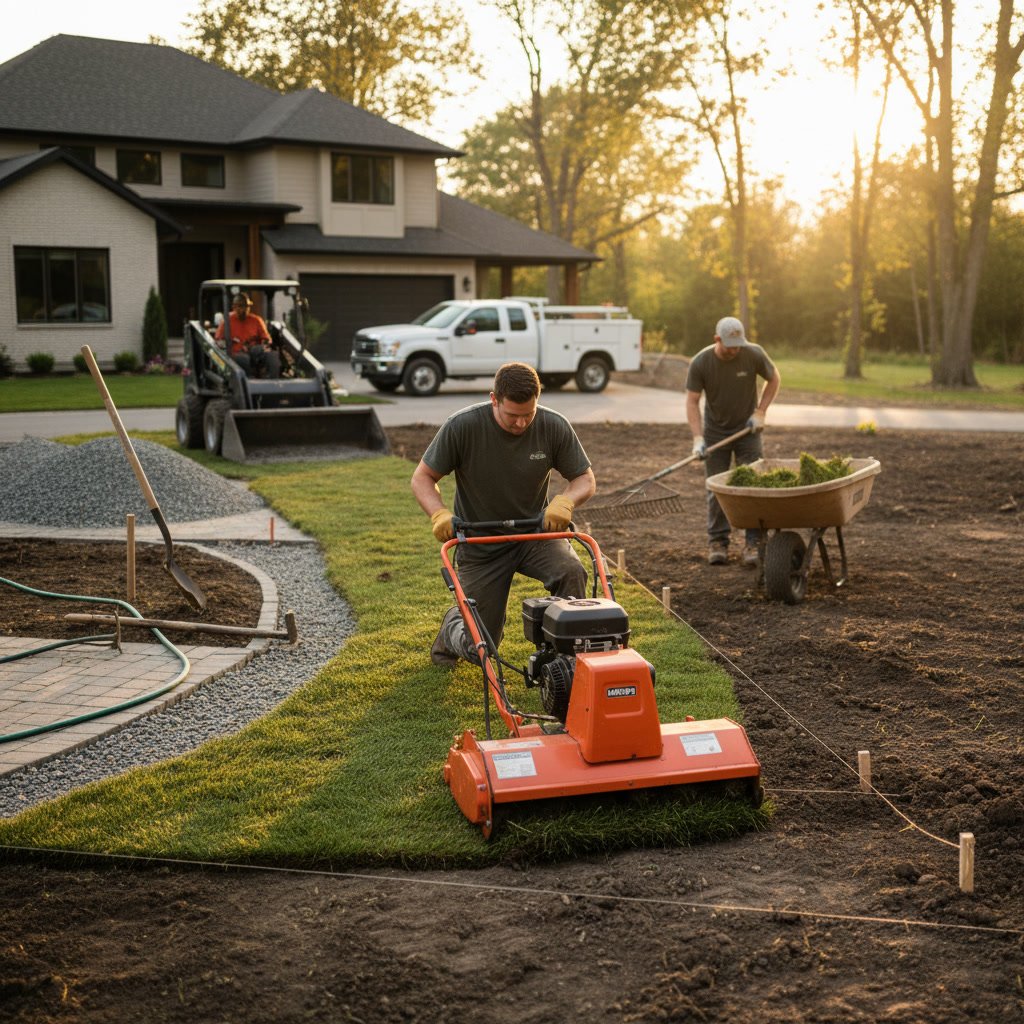 Professional site preparation for landscape edging installation